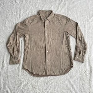 Buck Mason Pacific Twill One Pocket Shirt Beige Tan Cotton Button Down Medium